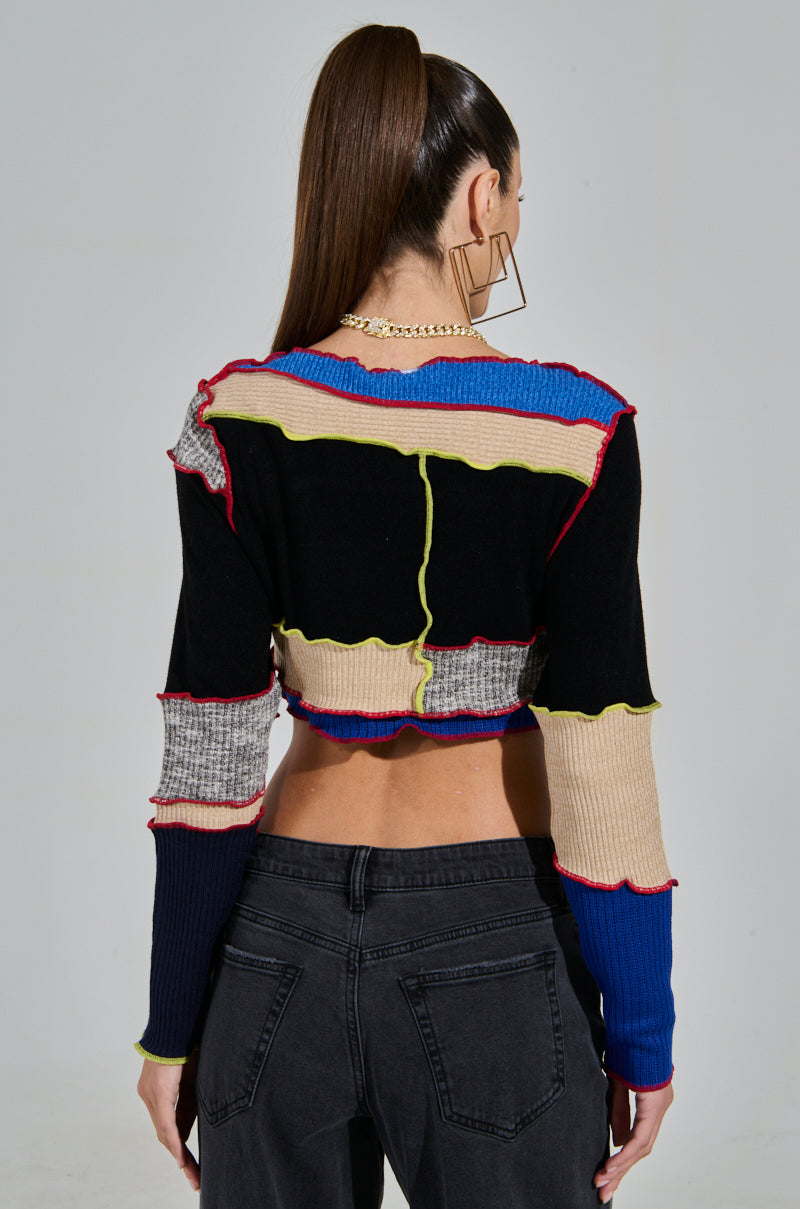 REAL ONE PATCHWORK SWEATER