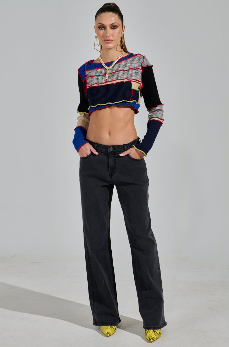 REAL ONE PATCHWORK SWEATER