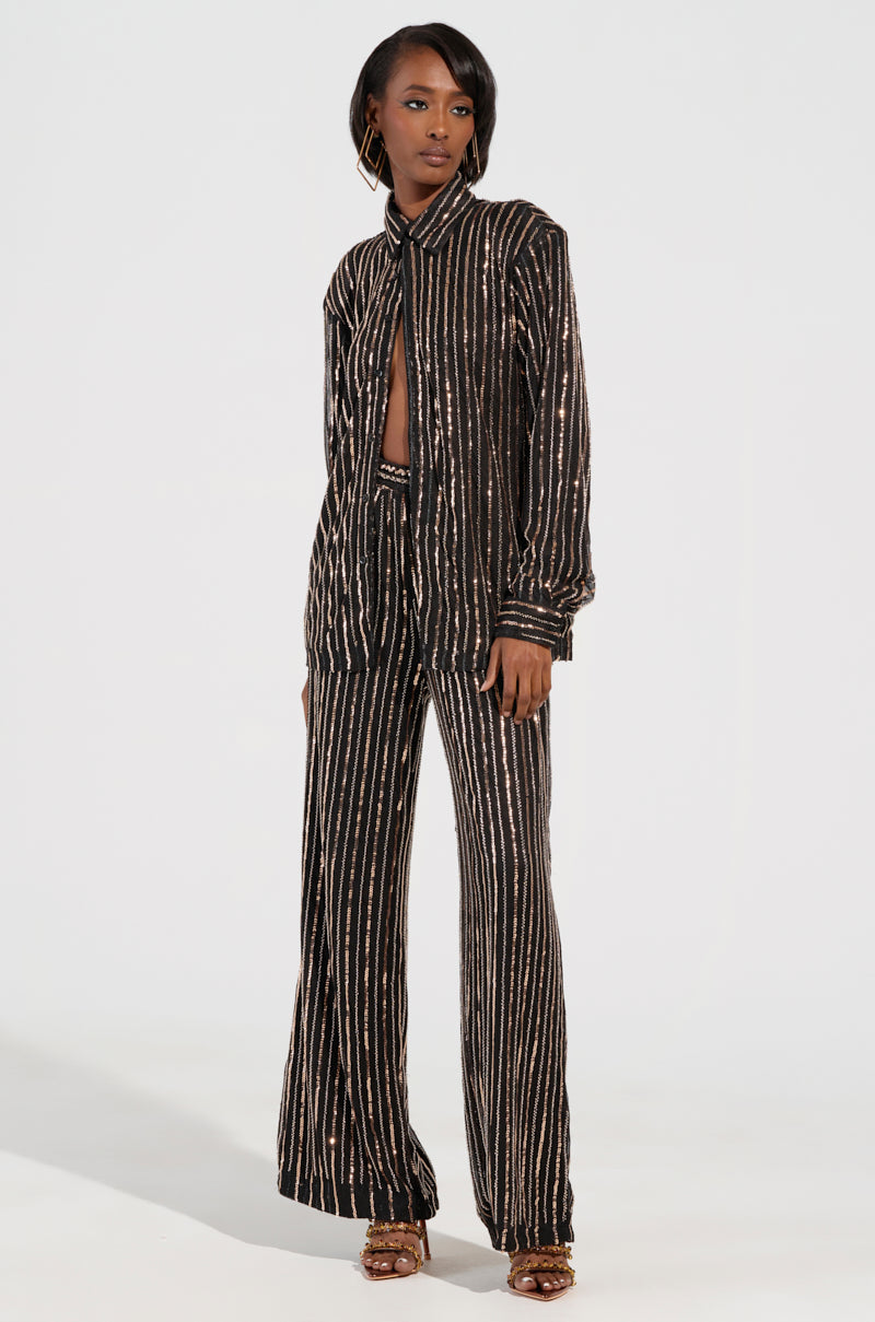 FLASHING LIGHTS BUTTON DOWN BLOUSE