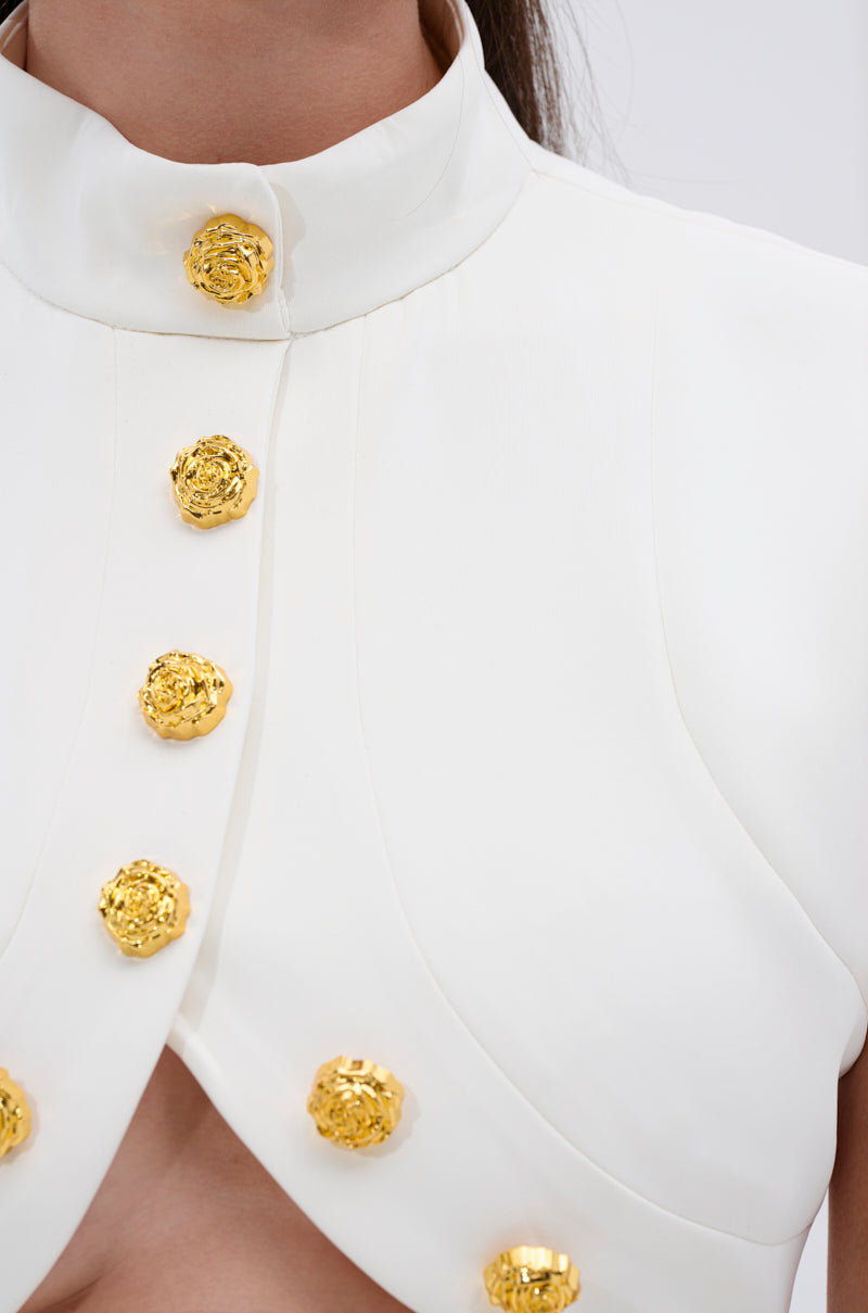 THINK ABOUT ME SLEEVELESS BLOUSE IN WHITE