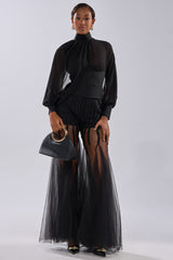 KYLIE MESH FLARE PANT