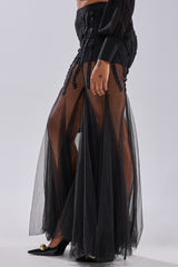 KYLIE MESH FLARE PANT