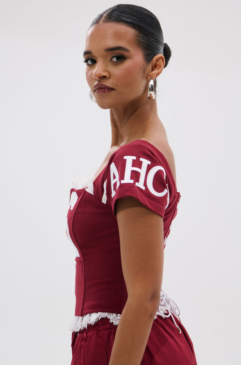 PLAY TIME IS OVER FRONT ZIP CORSET TOP