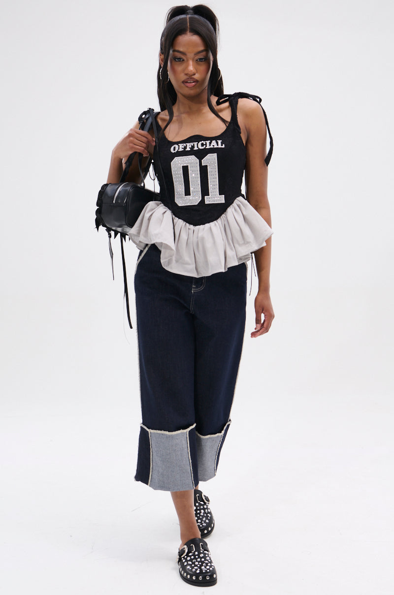 OFFICIAL PRINCESS LACE PEPLUM CORSET TOP