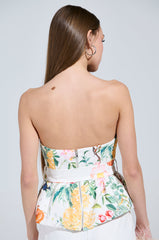 IRIS FLORAL PEPLUM BLOUSE