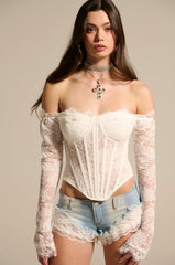 SUPER FIRE LACE CORSET WITH LONG SLEEVE