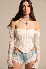 SUPER FIRE LACE CORSET WITH LONG SLEEVE