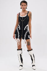 WRAPPED UP DENIM SKIRT WITH LACE UP