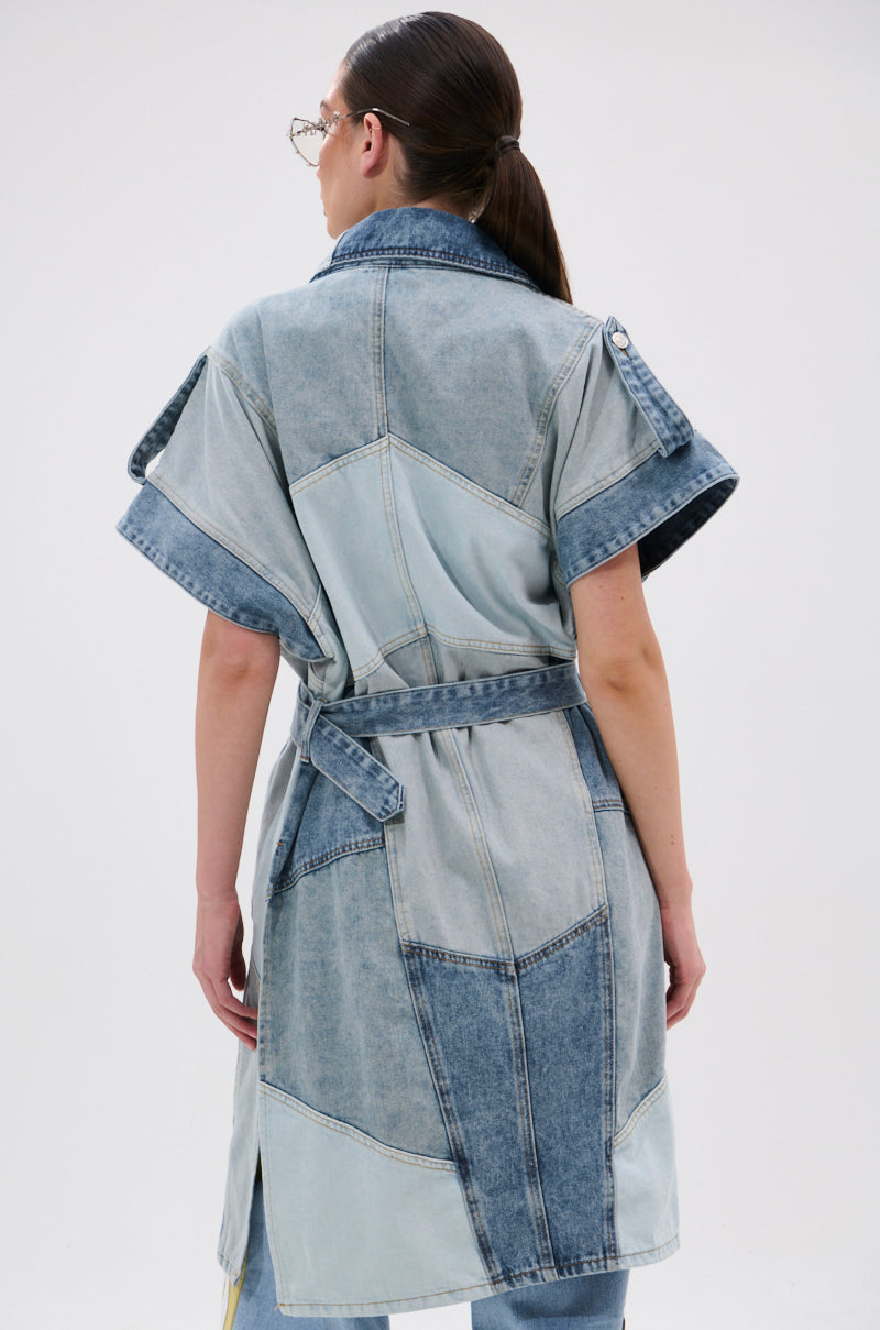 ESTELLE PATCHWORK DENIM VEST