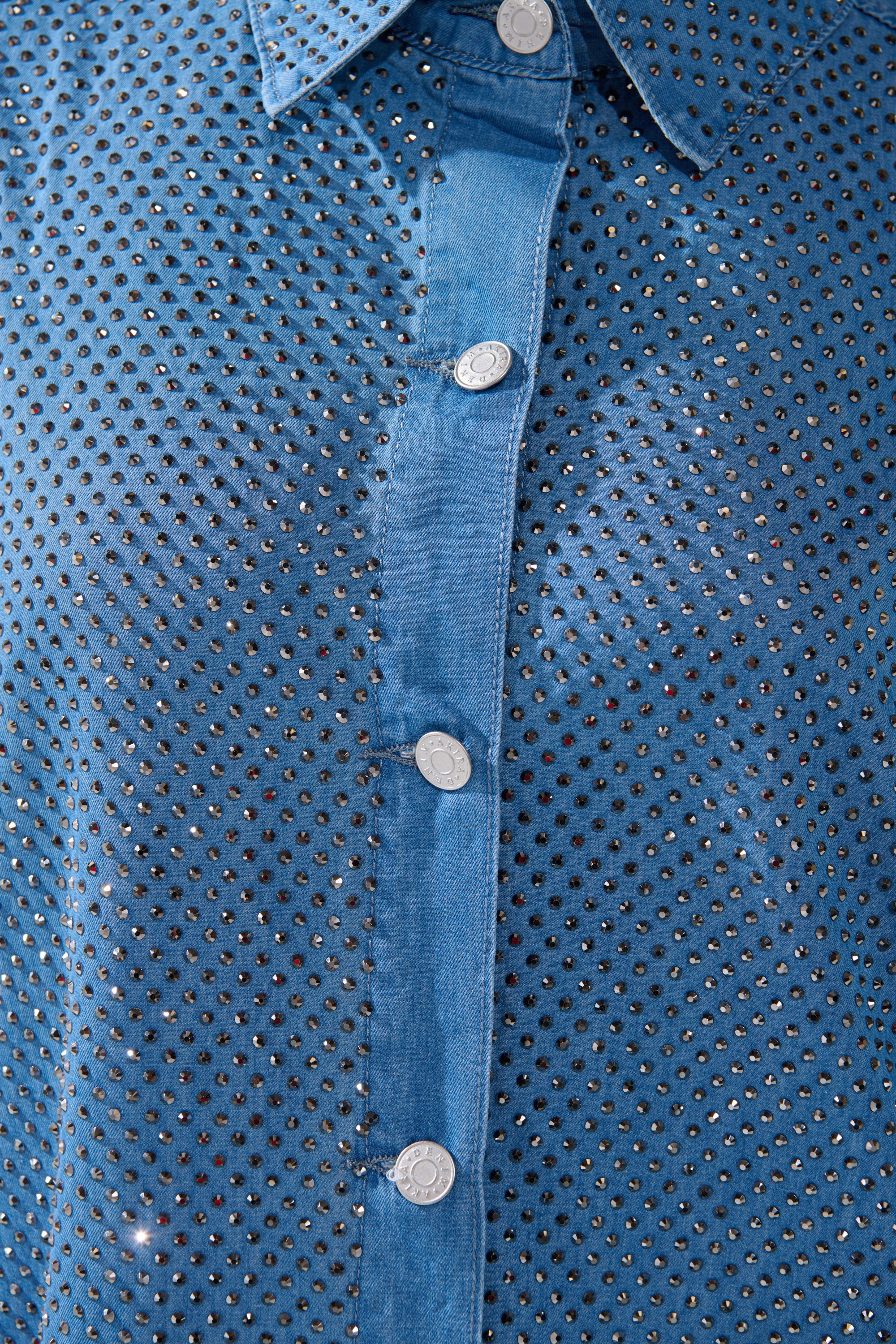 BLING BLING DENIM BUTTON DOWN TOP