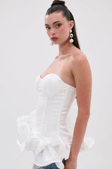 THE MORE YOU KNOW RUFFLE DETAIL CORSET TOP