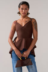 TRACY SIDE ADJUSTER PEPLUM TOP