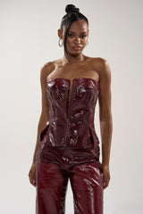MIXED EMOTIONS FAUX LEATHER CORSET