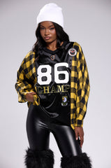 NEW CHAMP REBUILT JERSEY FLANNEL TOP