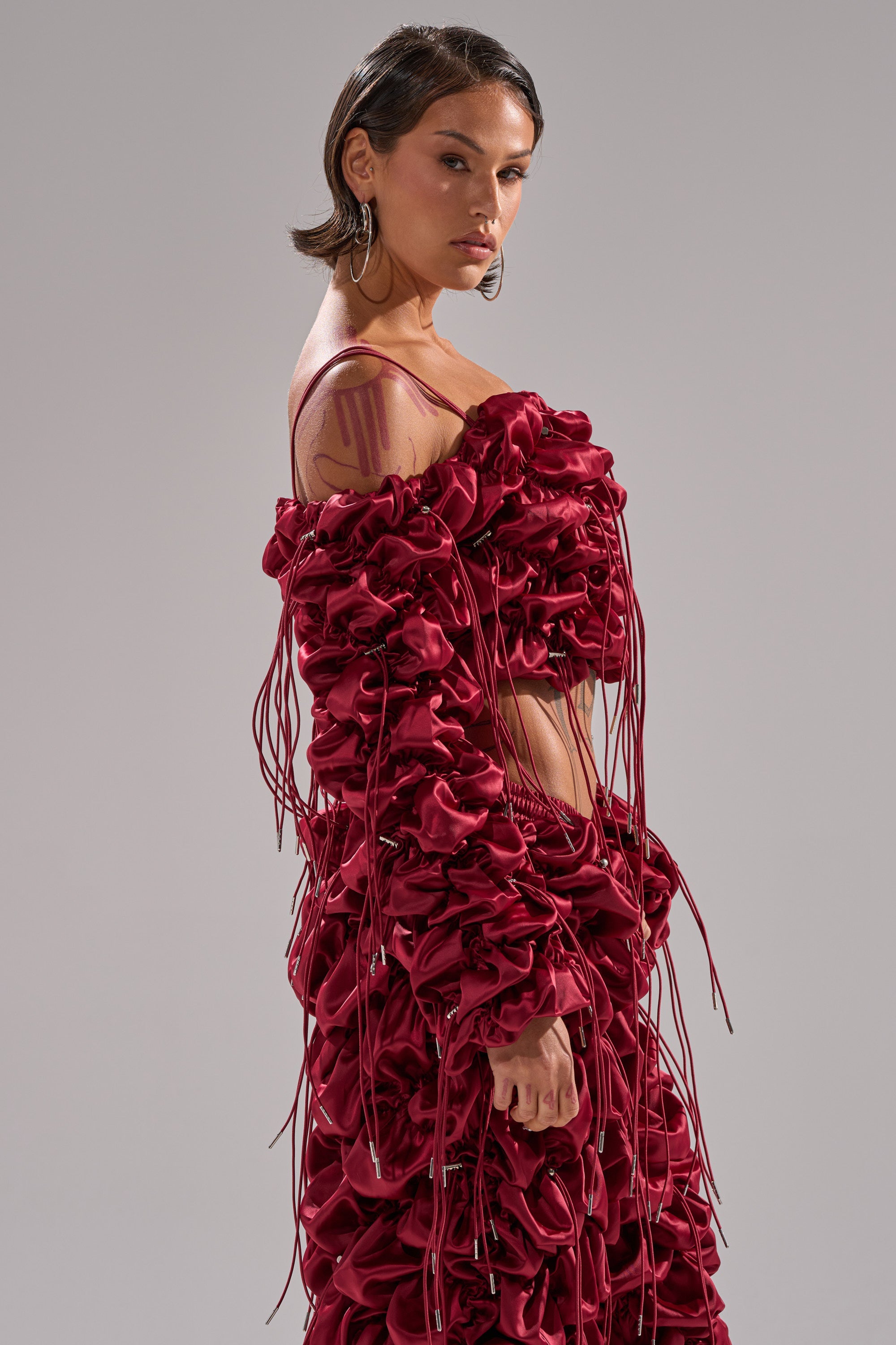 FEELING FUNKY TIE BLOUSE