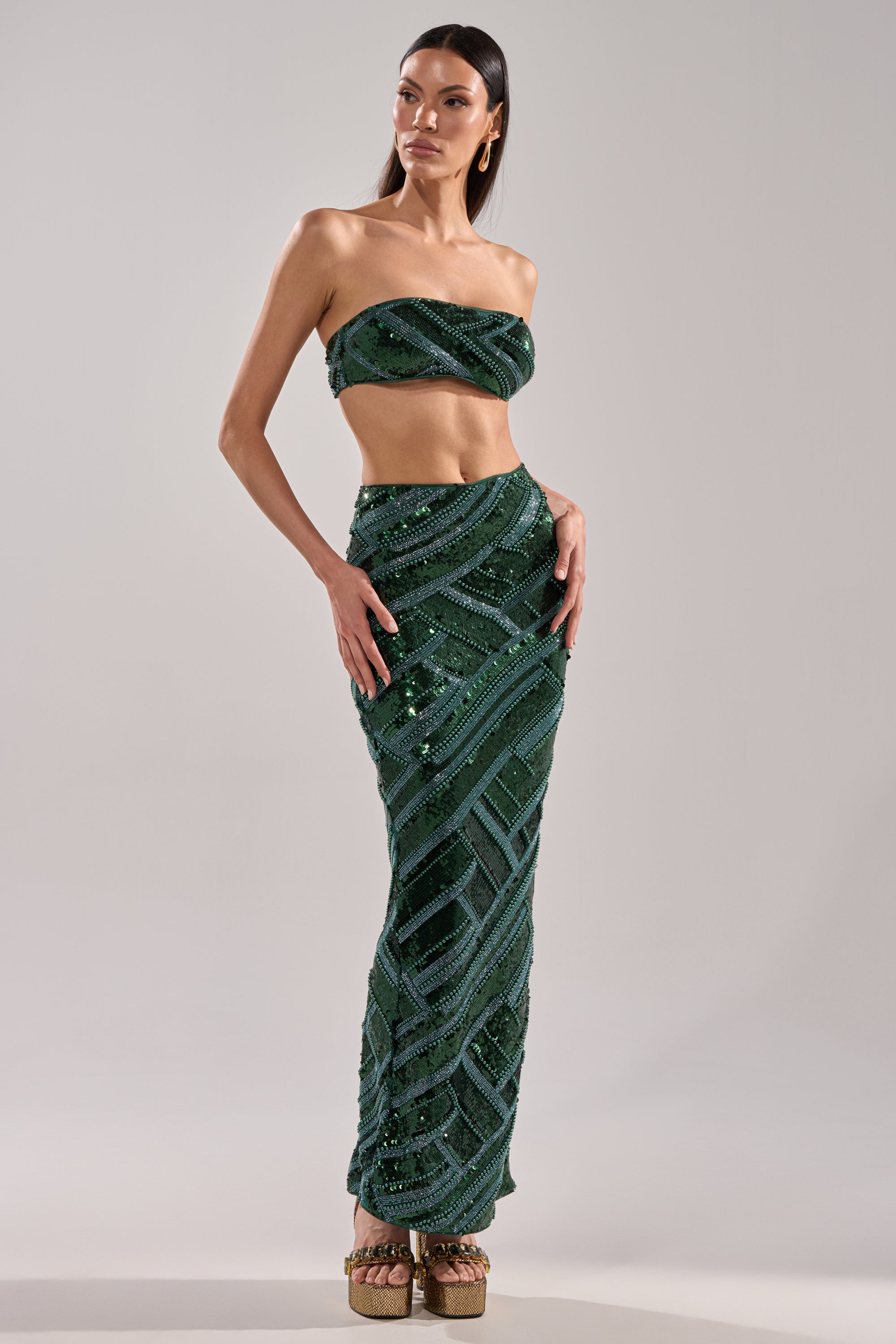 HOTTEST IN THE CLUB SEQUIN MAXI SKIRT