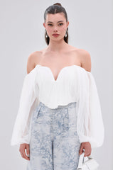 FLY WITH ME CORSET TOP IN WHITE