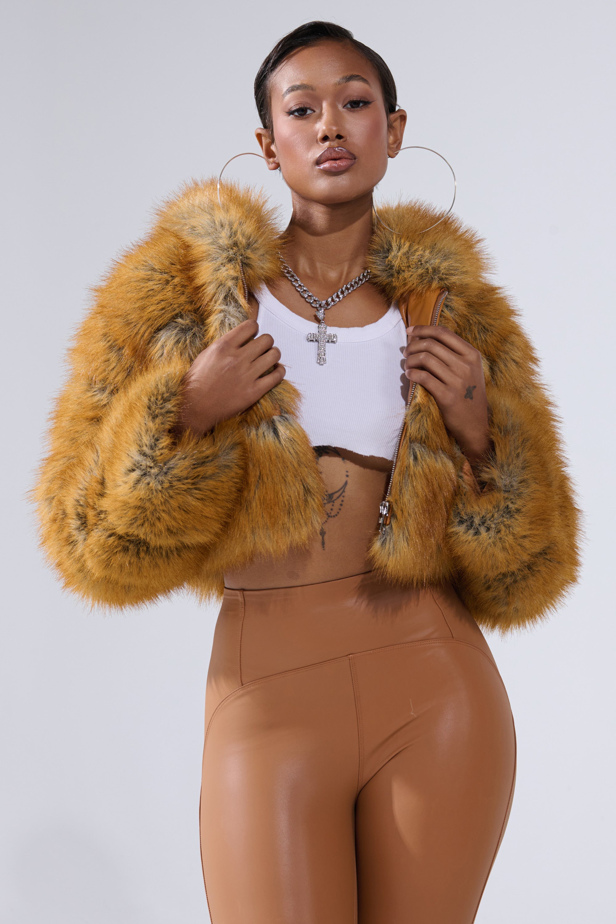 BREAK THE BANK HOODED FAUX FUR
