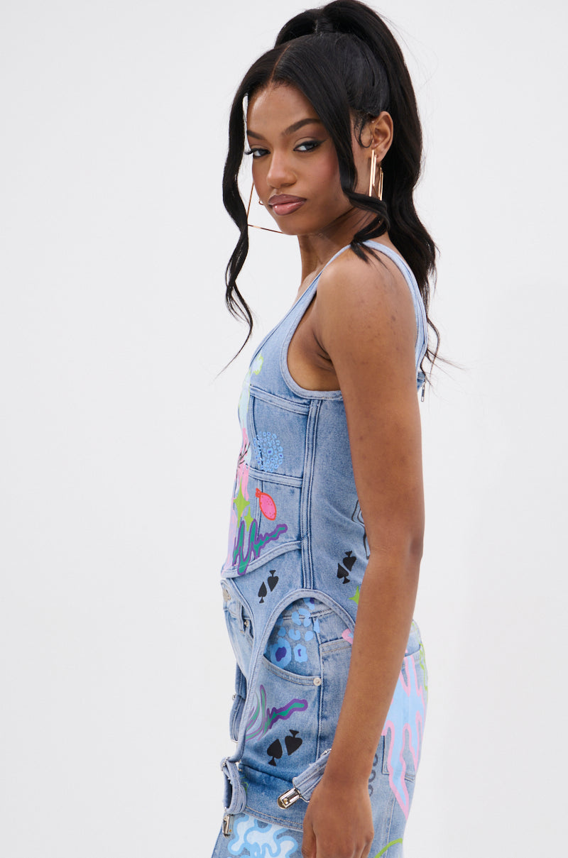 WILD SOUL GRAFFITI CORSET TOP