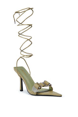 GROUND WORK SAGE POINTED TOE SILVER HARDWARE SANDAL