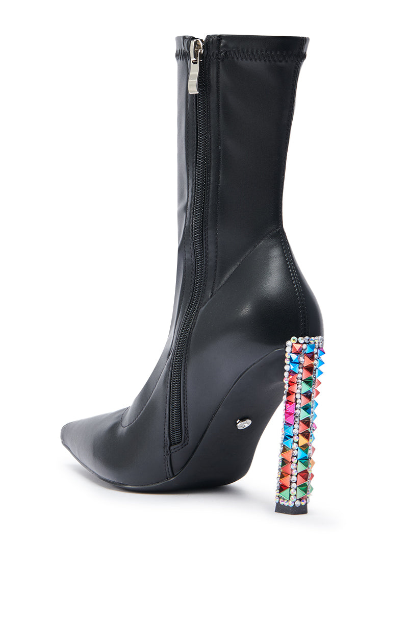 AZALEA WANG GRYFFON BLACK STILETTO BOOTIE