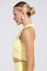 LEMONY EMILY CROPPED SWEATER VEST IN YELLOW
