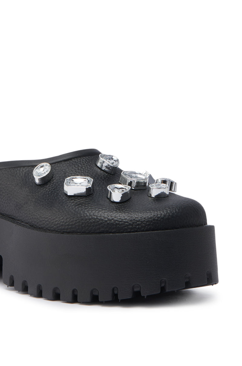 AZALEA WANG HAIN BLACK EMBELLISHED FLAT
