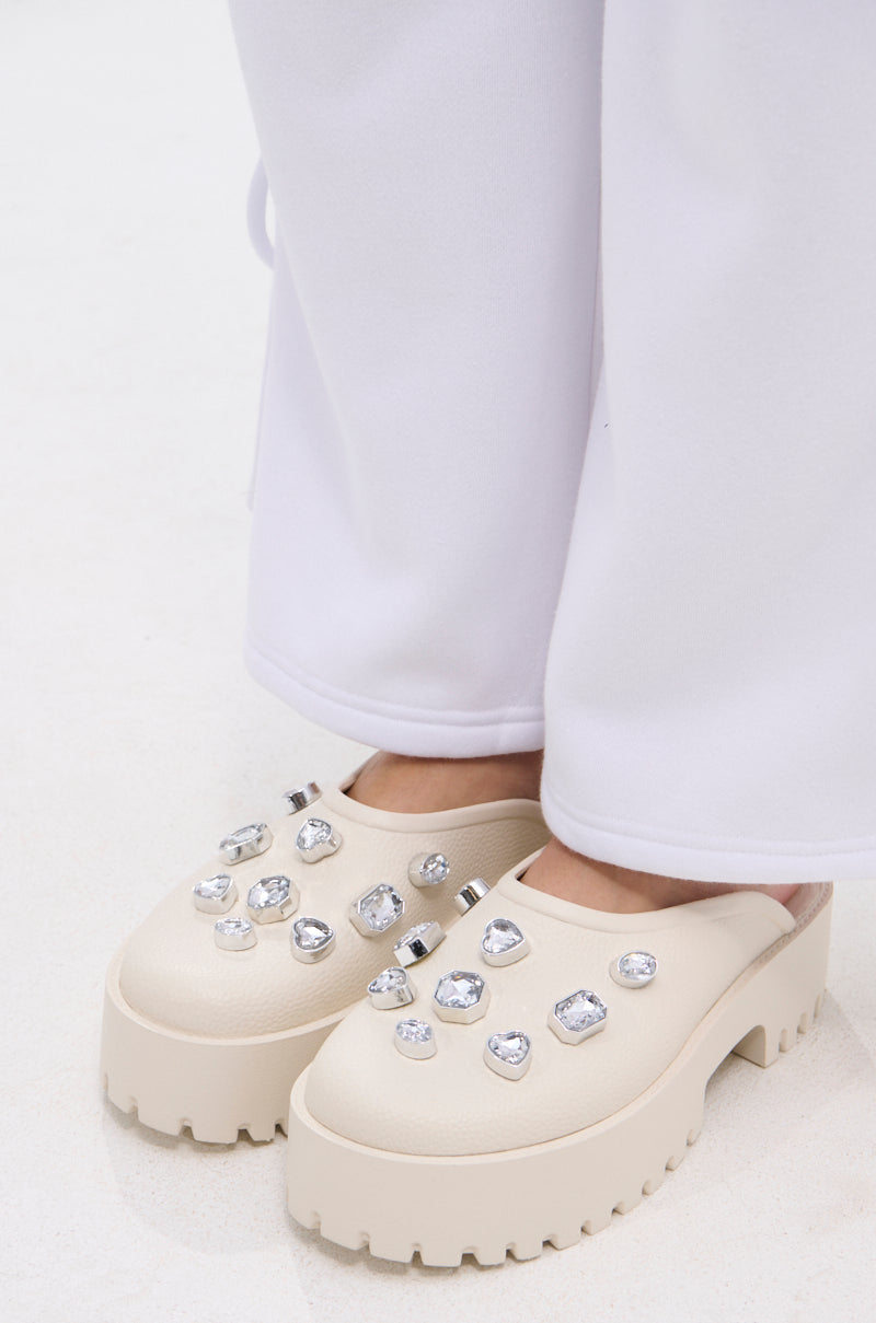AZALEA WANG HAIN IVORY RHINESTONE FLAT