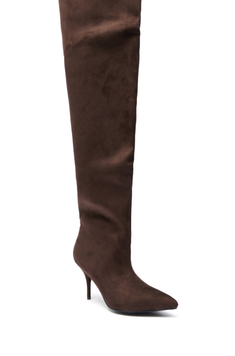 AZALEA WANG HALINA CHOCOLATE THIGH HIGH BOOT