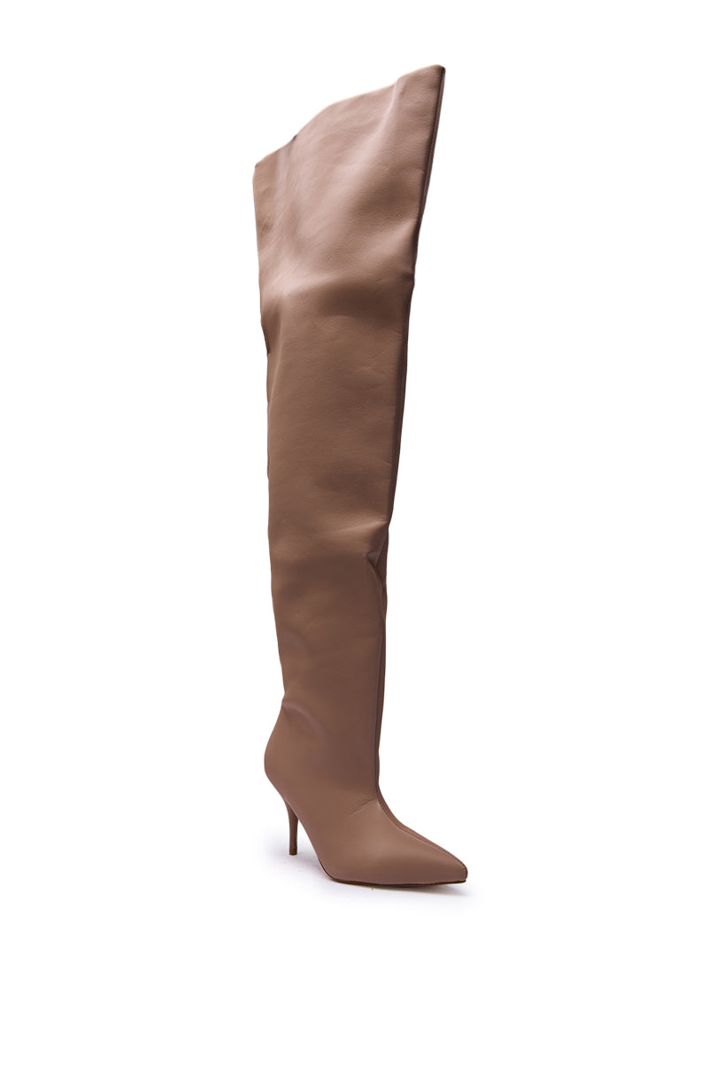 AZALEA WANG HALINA KHAKI THIGH HIGH BOOT