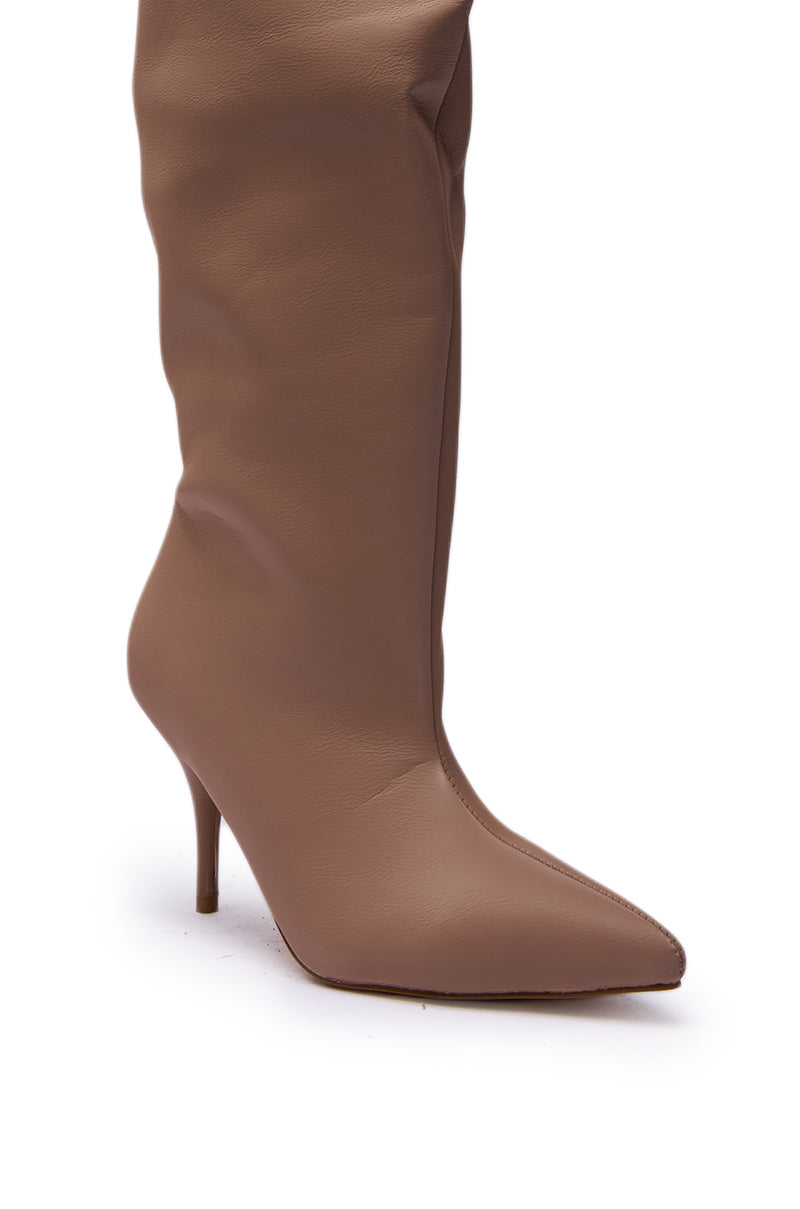 AZALEA WANG HALINA KHAKI THIGH HIGH BOOT