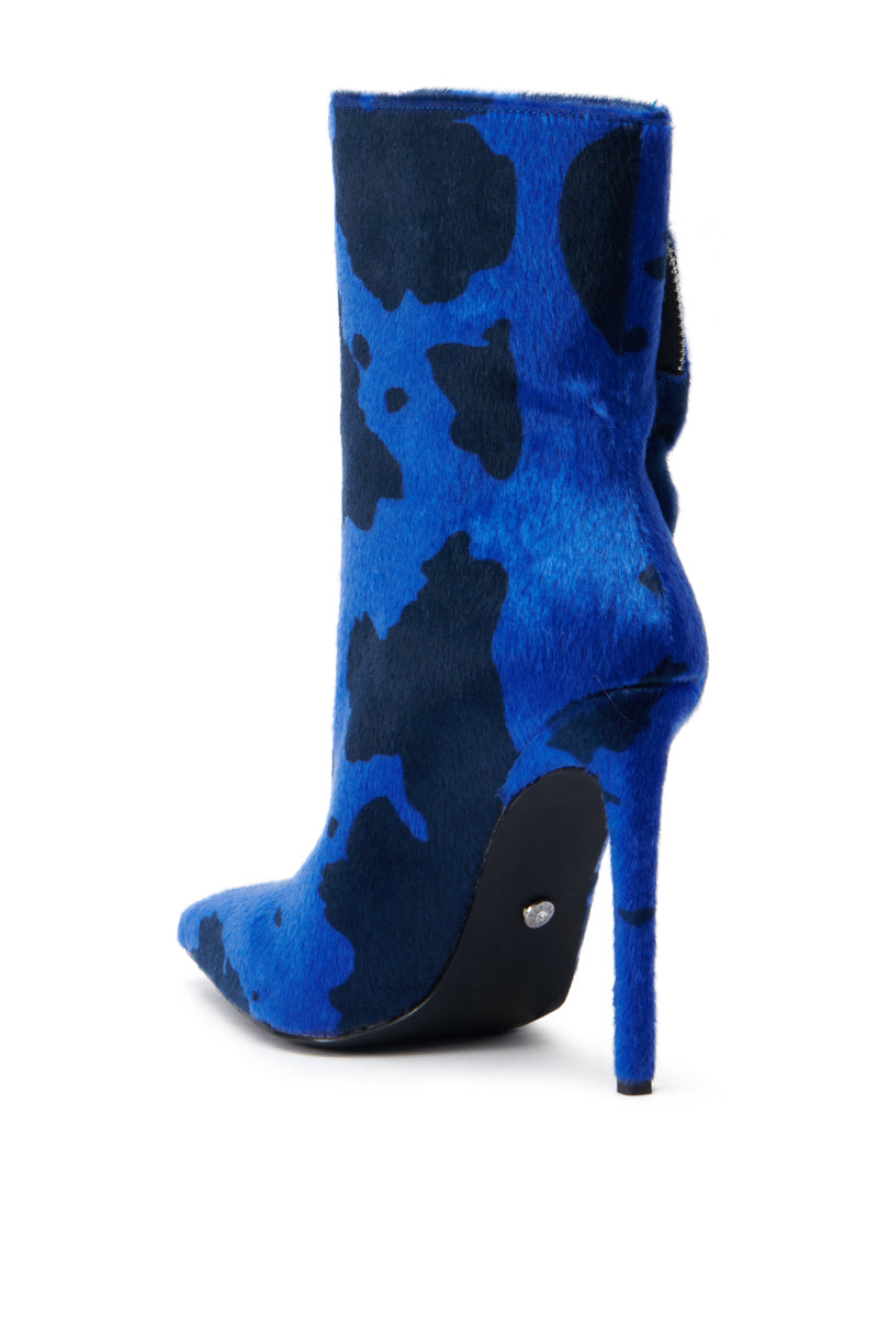AZALEA WANG HARDEN BLUE STILETTO BOOTIE