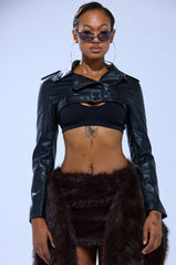 HARLEY LUXE ULTRA CROP MOTO IN BLACK