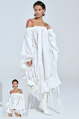 FREE AS CAN BE MINI DRESS IN WHITE