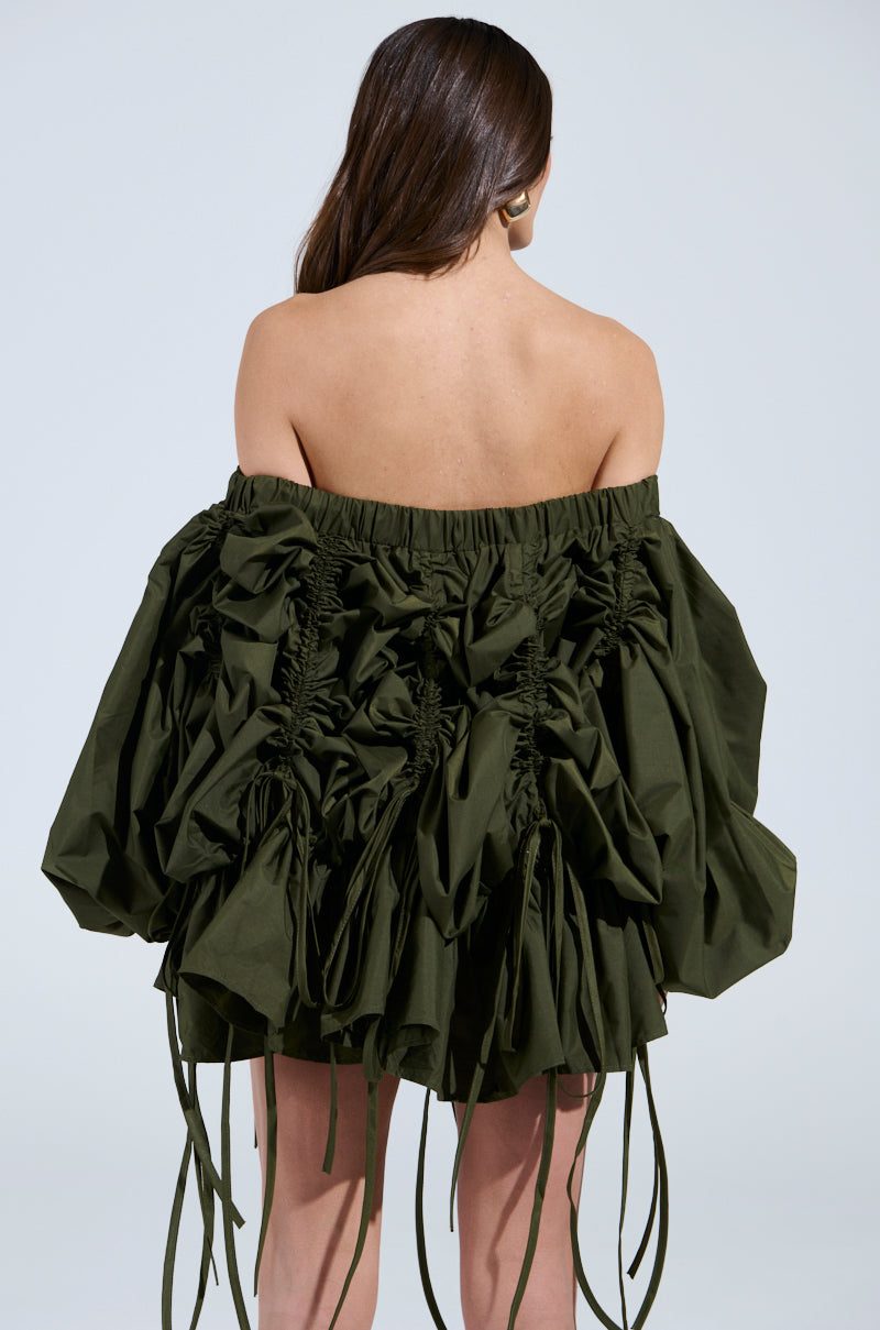 FREE AS CAN BE MINI DRESS IN OLIVE