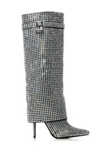 AZALEA WANG HEMLOCK SILVER RHINESTONE STILETTO BOOT