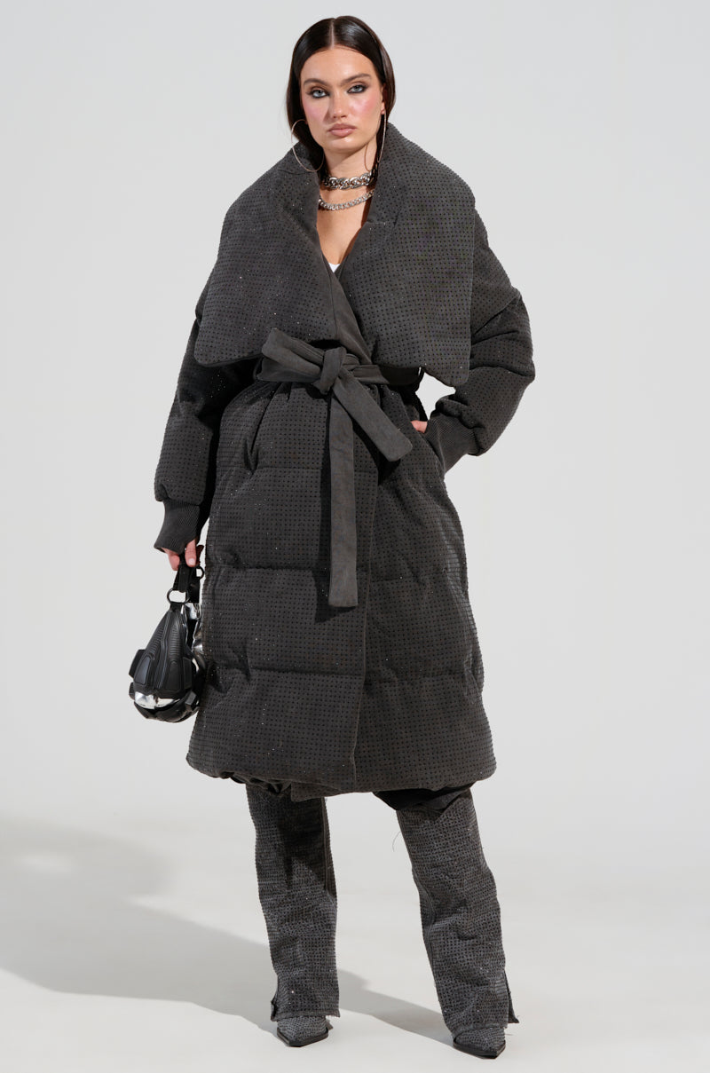 HOUDINI LONG RHINESTONE PUFFER