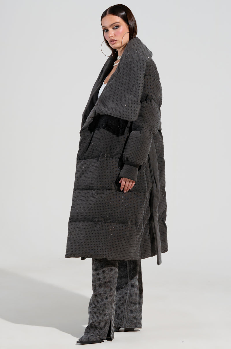 HOUDINI LONG RHINESTONE PUFFER