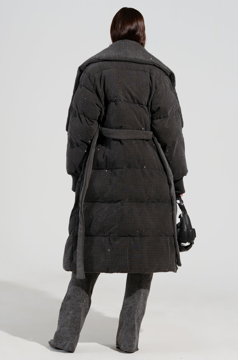 HOUDINI LONG RHINESTONE PUFFER