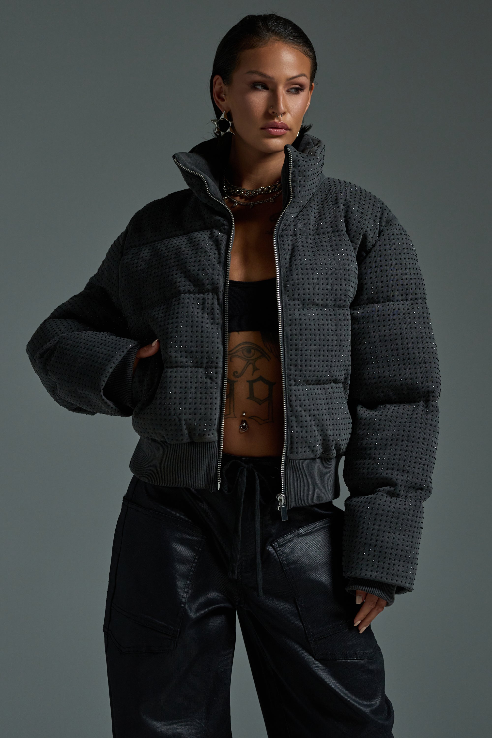 HOUDINI RHINESTONE PUFFER