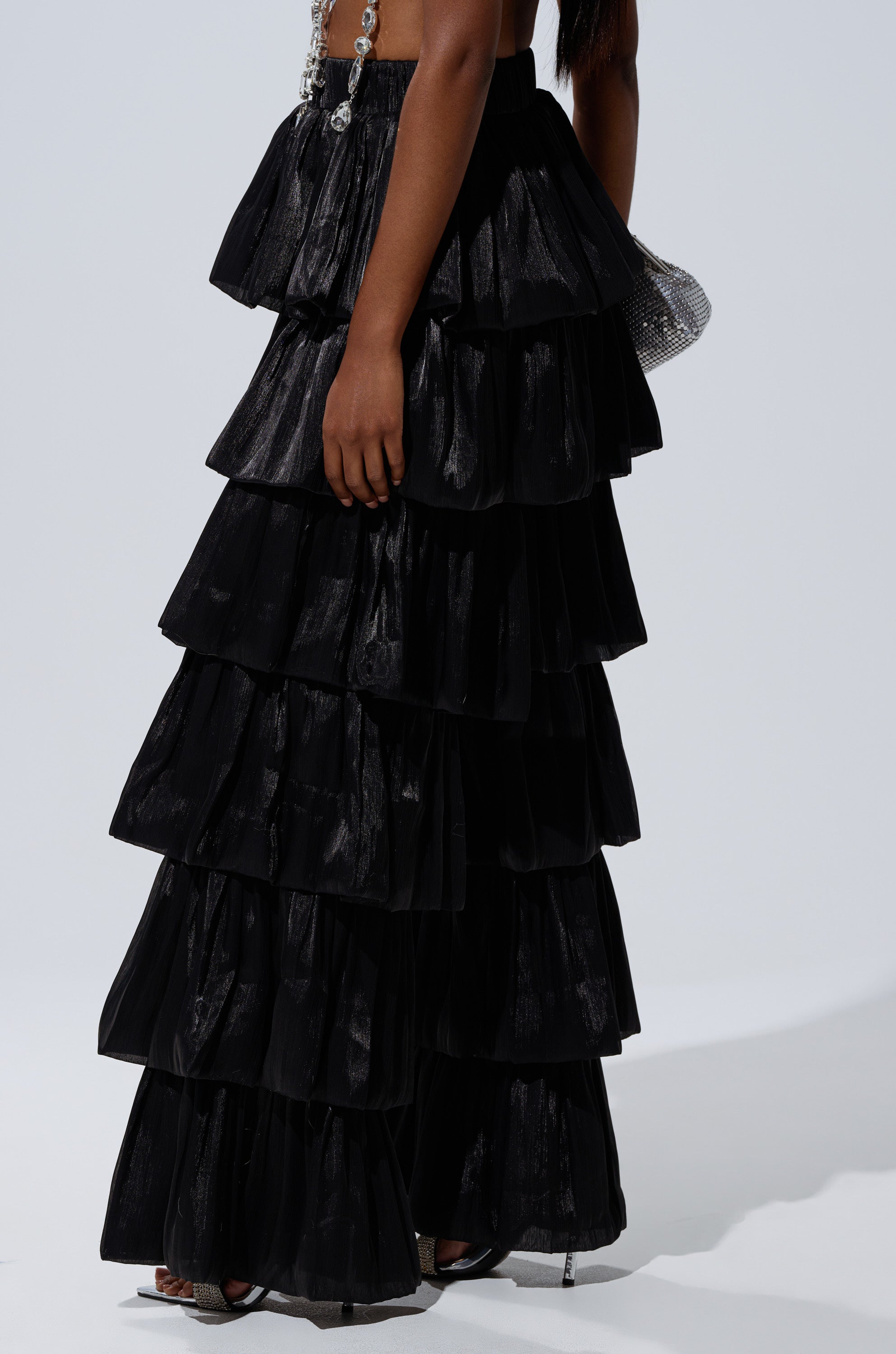 STAR OF THE NIGHT FLOUNCY PANT IN BLACK