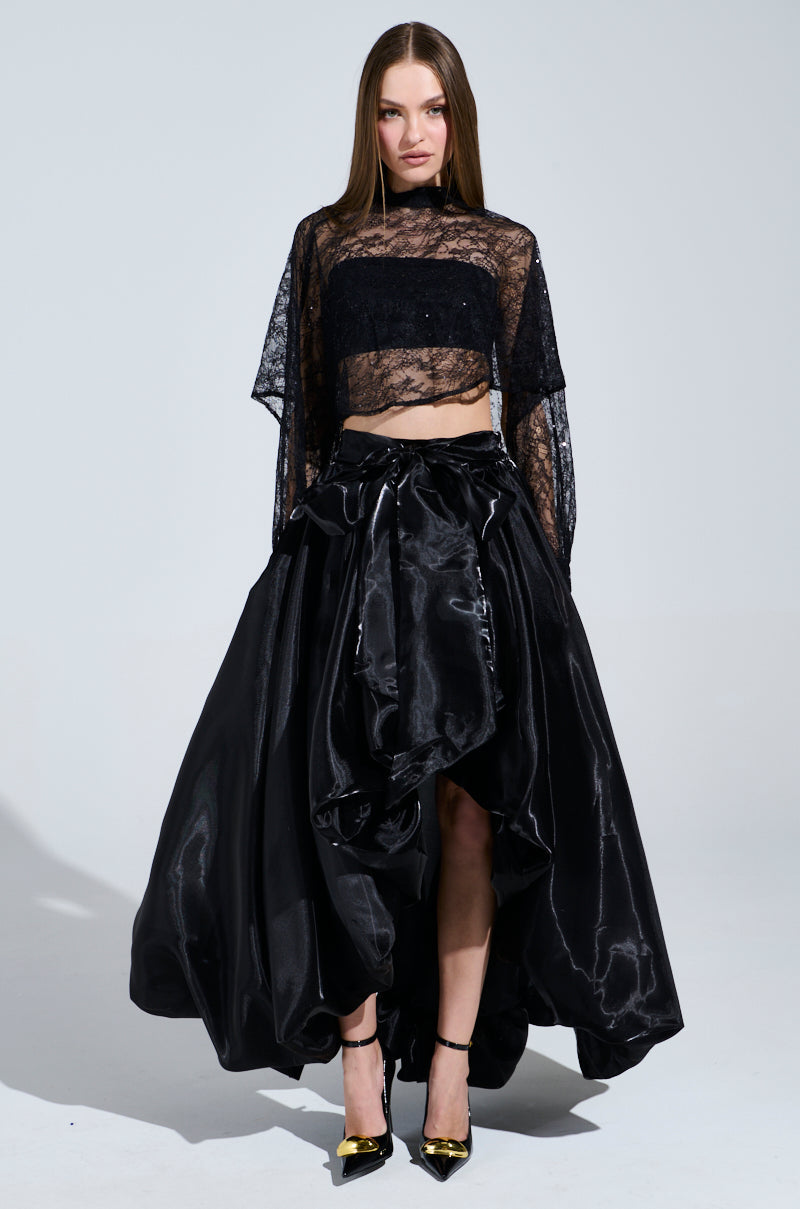 STILL WANT YOU HIGH LOW SKIRT IN BLACK