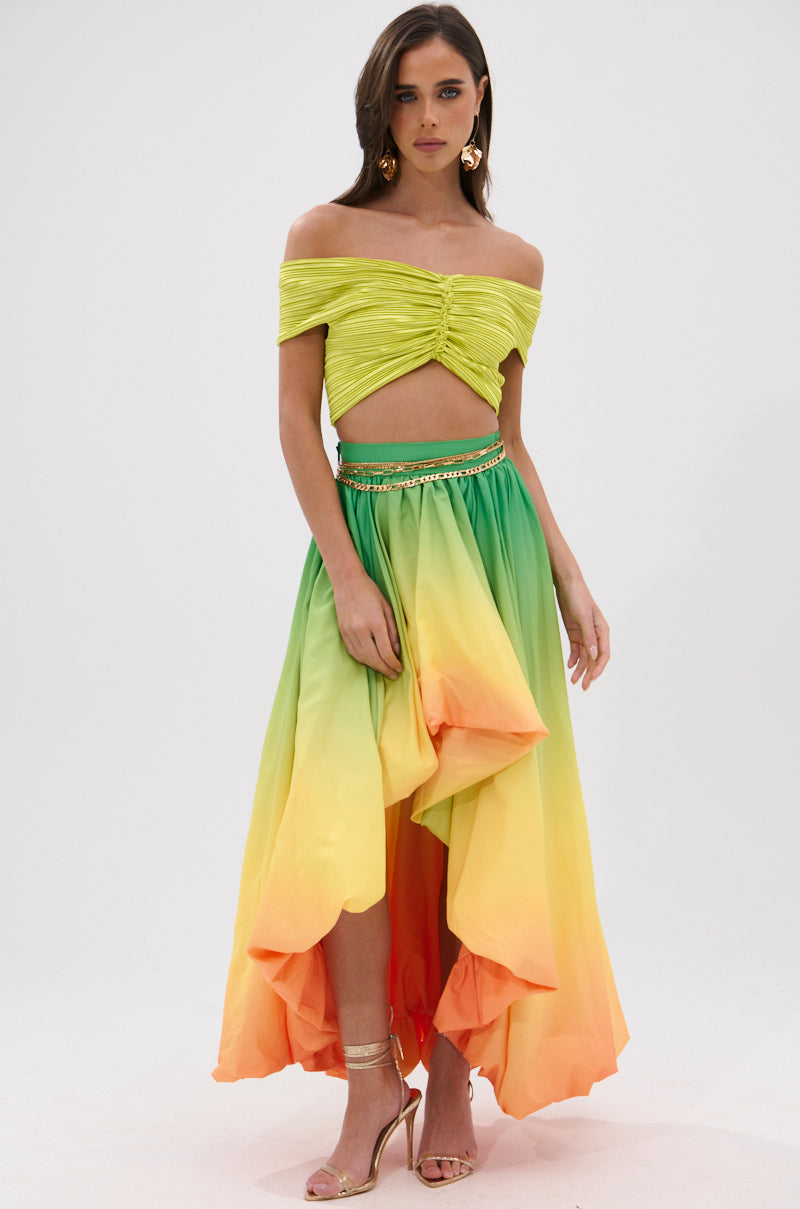 FEELING LUCKY HIGH LOW MAXI SKIRT