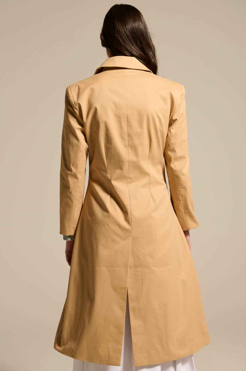 JADE STRUCTURED TRENCH IN KHAKI