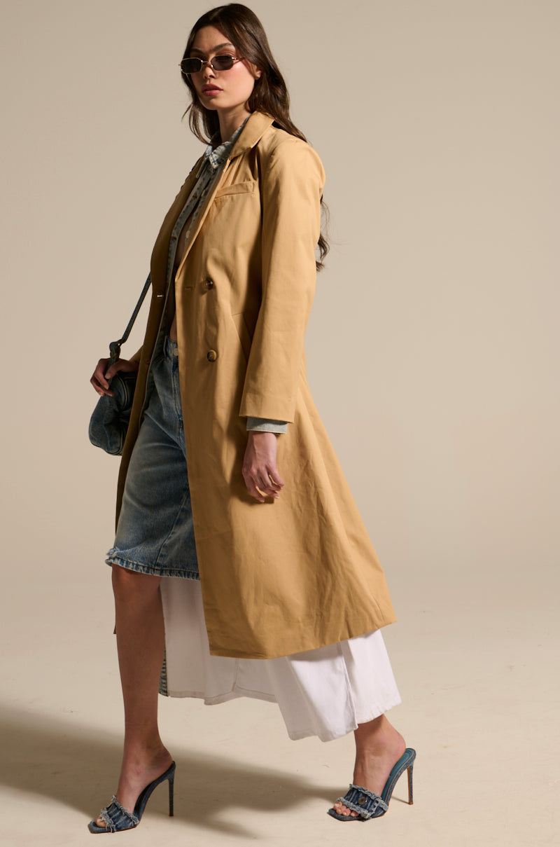 JADE STRUCTURED TRENCH IN KHAKI
