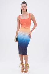 SUNSET LOVERS OMBRE MIDI DRESS