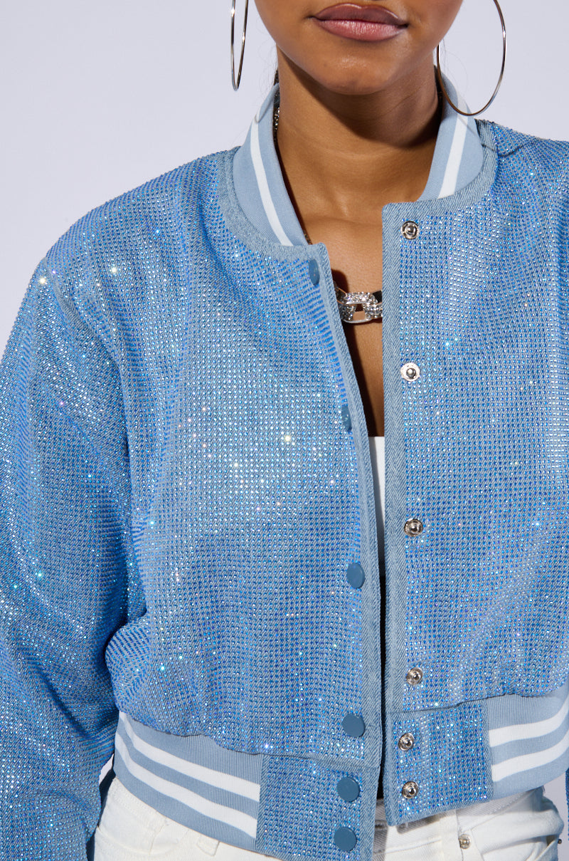 HARLEY EMBELLISHED DENIM BOMBER