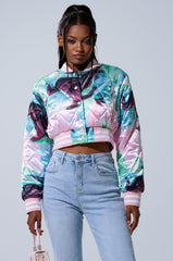 HEART TO HEART SATIN BOMBER