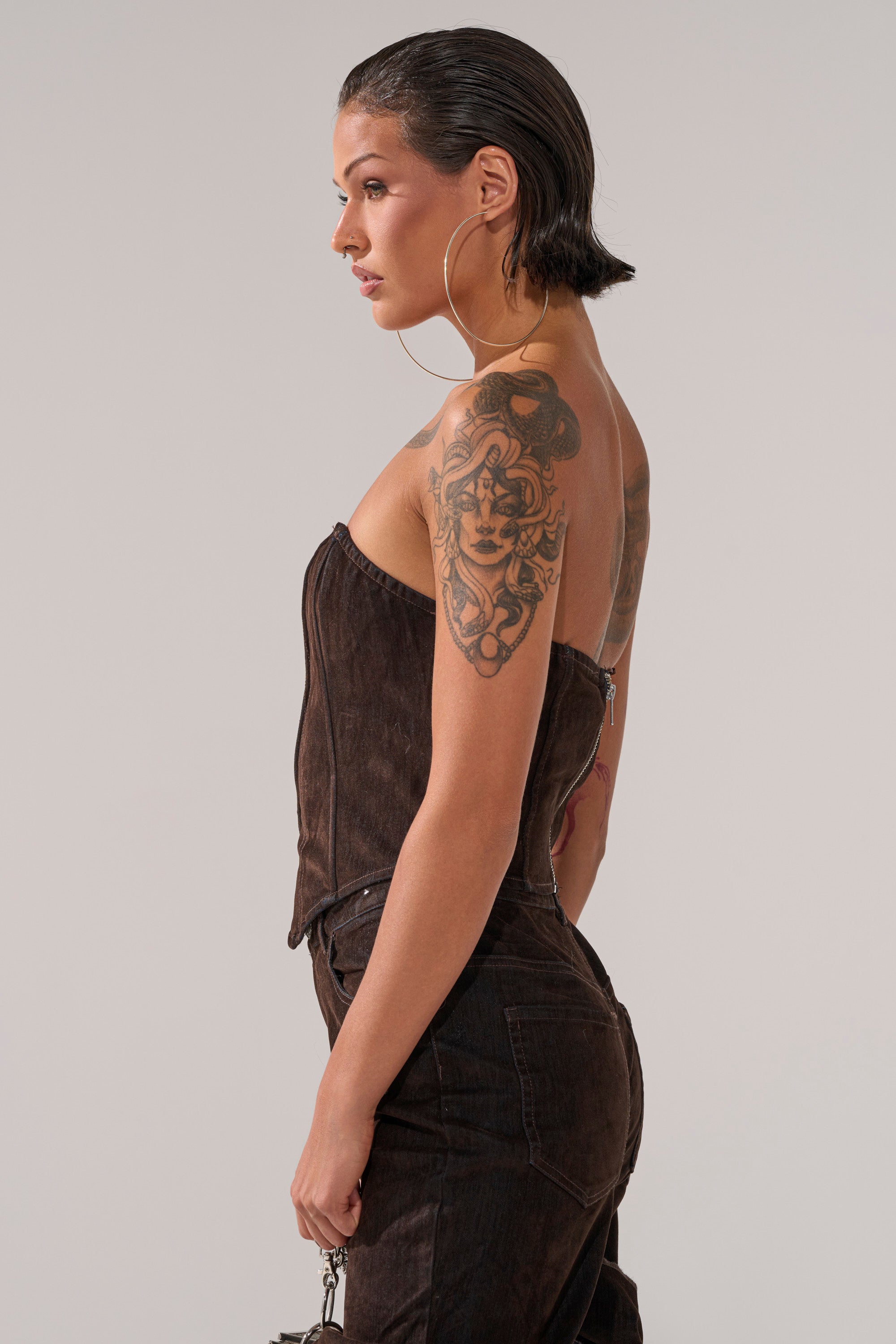 OH BABY VELVET DENIM CORSET