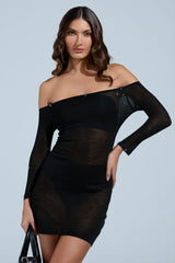 STAR OF THE SHOW FUR MINI DRESS